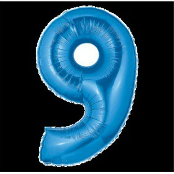 40 inch Number 9 - Blue Megaloon Betallic Foil Mylar Balloon - Party Supplies Decorations