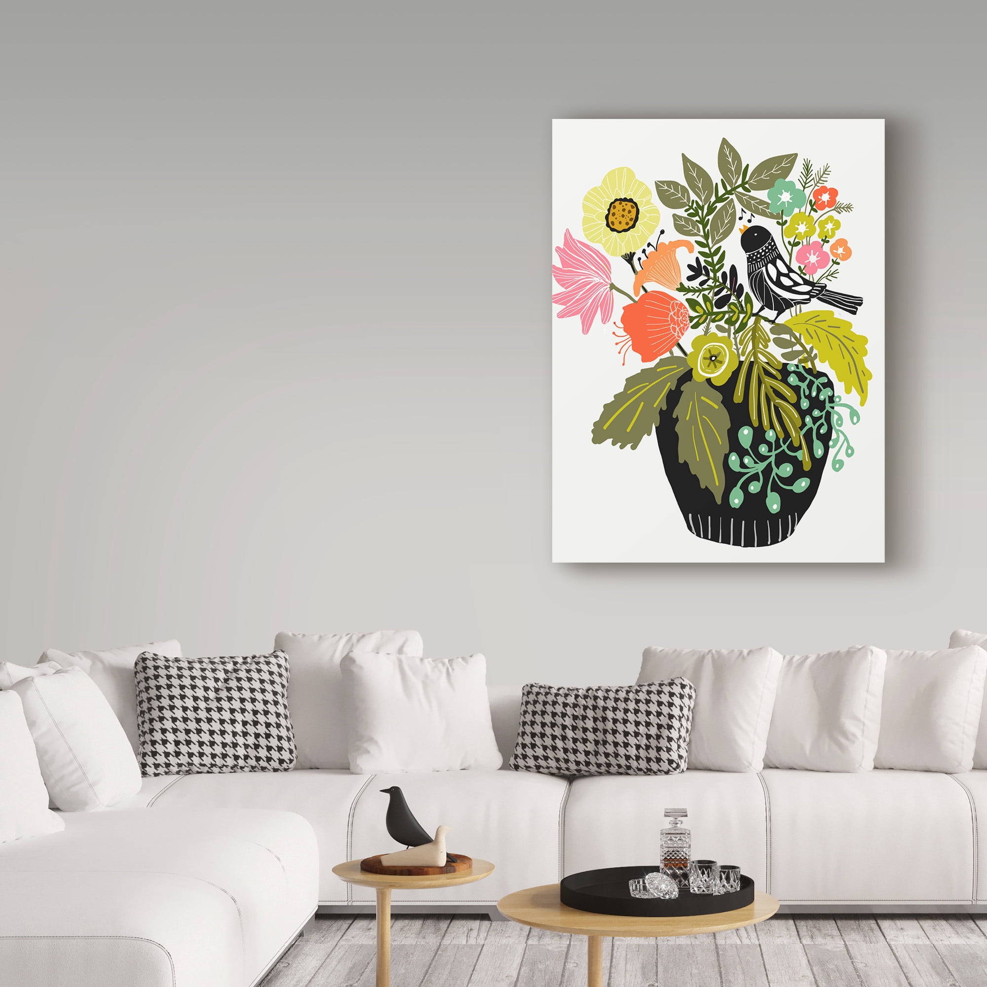 Trademark Fine Art 'Singing Bird' Canvas Art by Karen Fields