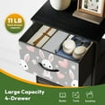 thumbnail image 5 of 4 Drawer Vertical Storage Dresser lovely romantic cute rabbits hearts stars grey with Wood Top Fabric Pull Drawers, 5 of 8