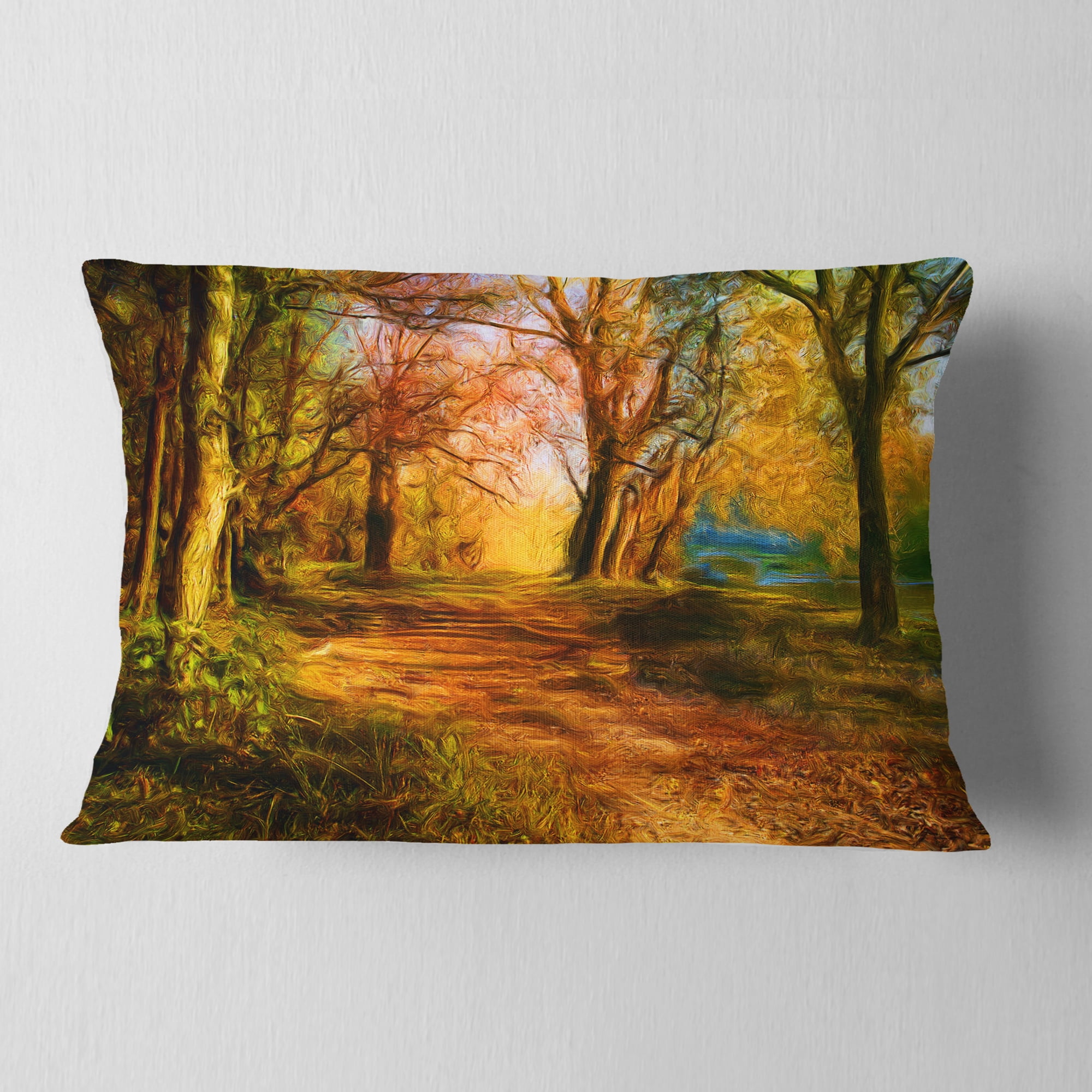 Designart Beauty of Nature - Landscape Printed Throw Pillow - 12x20