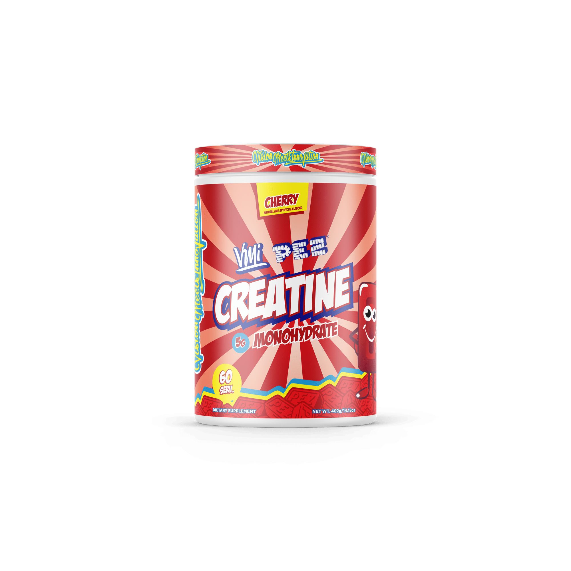VMI Sports Creatine Monohydrate Powder Muscle Mass – Strength – Size – Power | 5 Grams per Serving (60 Servings, PEZ Cherry)