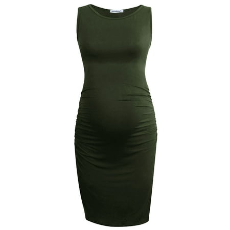 

Smallshow Women s Ruched Maternity Dress Clothes Sleeveless Bodycon Dress