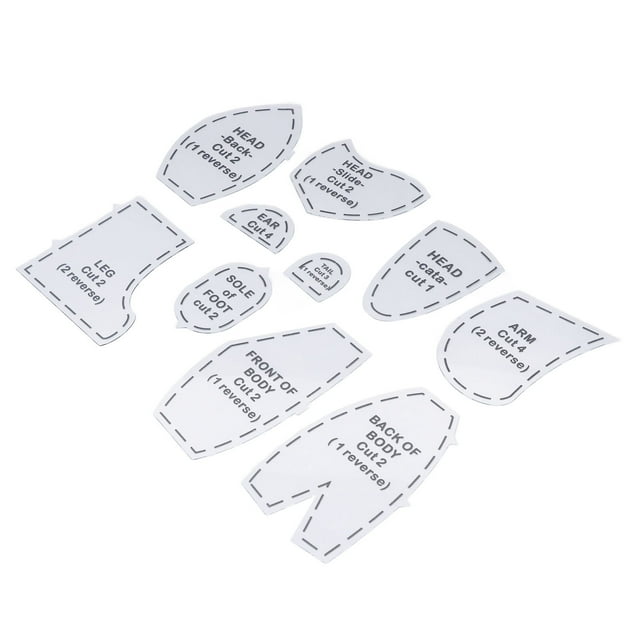 Ejoyous Bear Template Ruler Set, 10pcs Bear Template Ruler Set DIY Acrylic Quilting Tools Reusable Bear Sewing Template Set