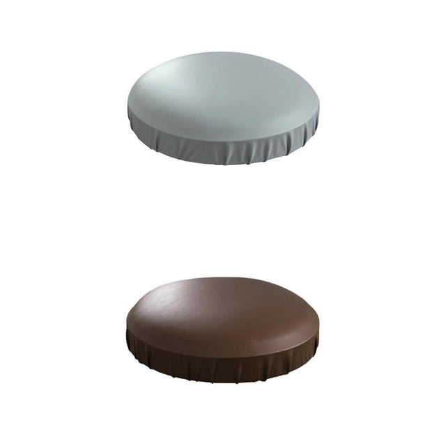 2 fundas protectoras para taburetes y sillas de salón (35-45 cm) marrón y gris