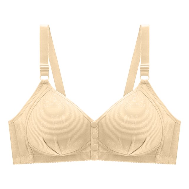 WZXFASHION High Support Bras For Women Adjustable Strap Full Coverage Up Bras Comfortable No Underwire Wireless Bras Bra Beige 38