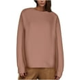 thumbnail image 6 of Timegard Sweatshirts for Women Fall Casual Loose Comfy Pullover Long Sleeve Crewneck Tops Solid Color, 6 of 8