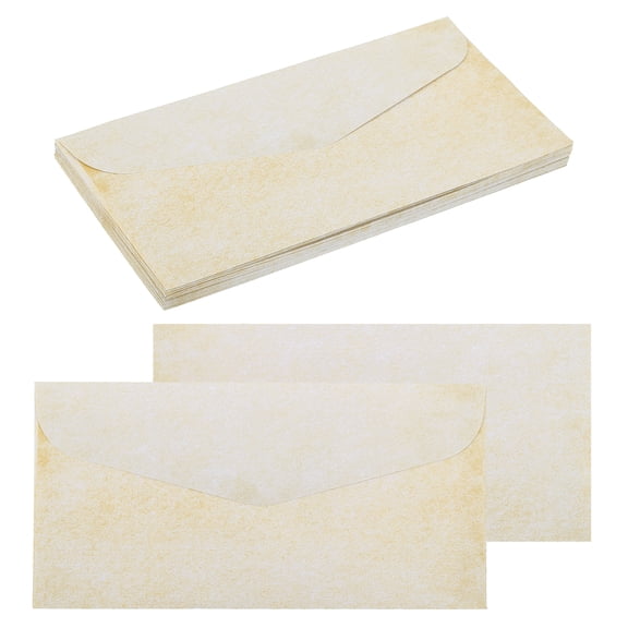 24 Packs Envelopes Vintage Aged Paper Light Yellow-9 x 4 Inch for Letter Writing, Invitations