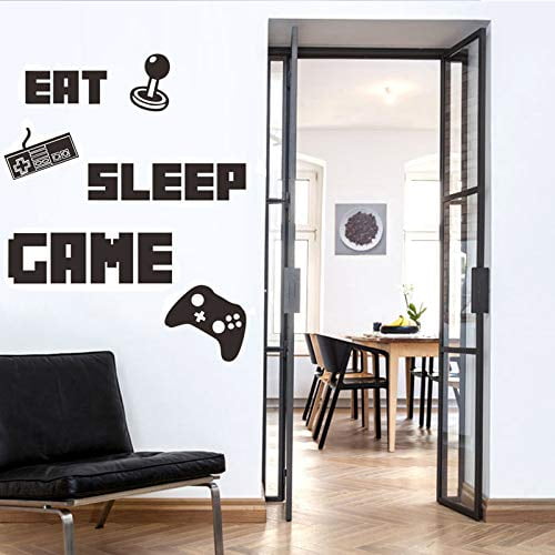 Game Room Wall Stickers Murals Gamer Wall Decals Poster for Children Boys Kids Men Video Game Room Decor Playroom Bedroom Decoration