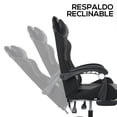 thumbnail image 4 of Silla Gamer Ergonomica Geekleaks Reclinable Altura Ajustable Soporte Lumbar Reposa Pies Negro GNGC01, 4 of 8