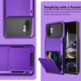 thumbnail image 6 of Case for Galaxy Note 10+ 10 Plus Case Wallet 4-Slot Pocket ID Card Holder Scratch Resistant Dual Layer Protective Bumper Rubber Armor Hard Shell Cover for Samsung Galaxy Note 10 Plus Purple, 6 of 12