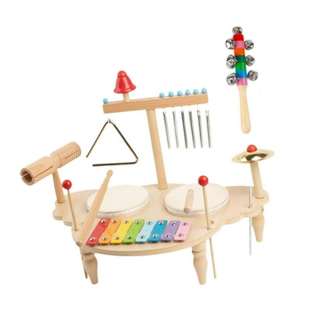 Juego de batería de xilófono, instrumentos de percusión para niños pequeños, juguete de aprendizaje de habilidades motoras finas, instrumento Musical
