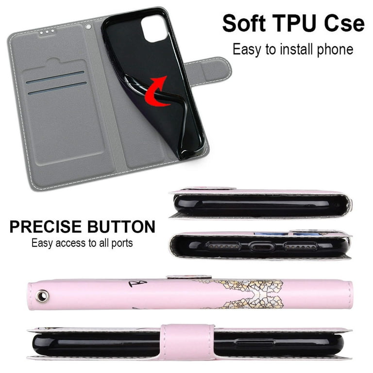 Girl Holding Flower 3D Pattern Magnetic Closure PU Leather Flip