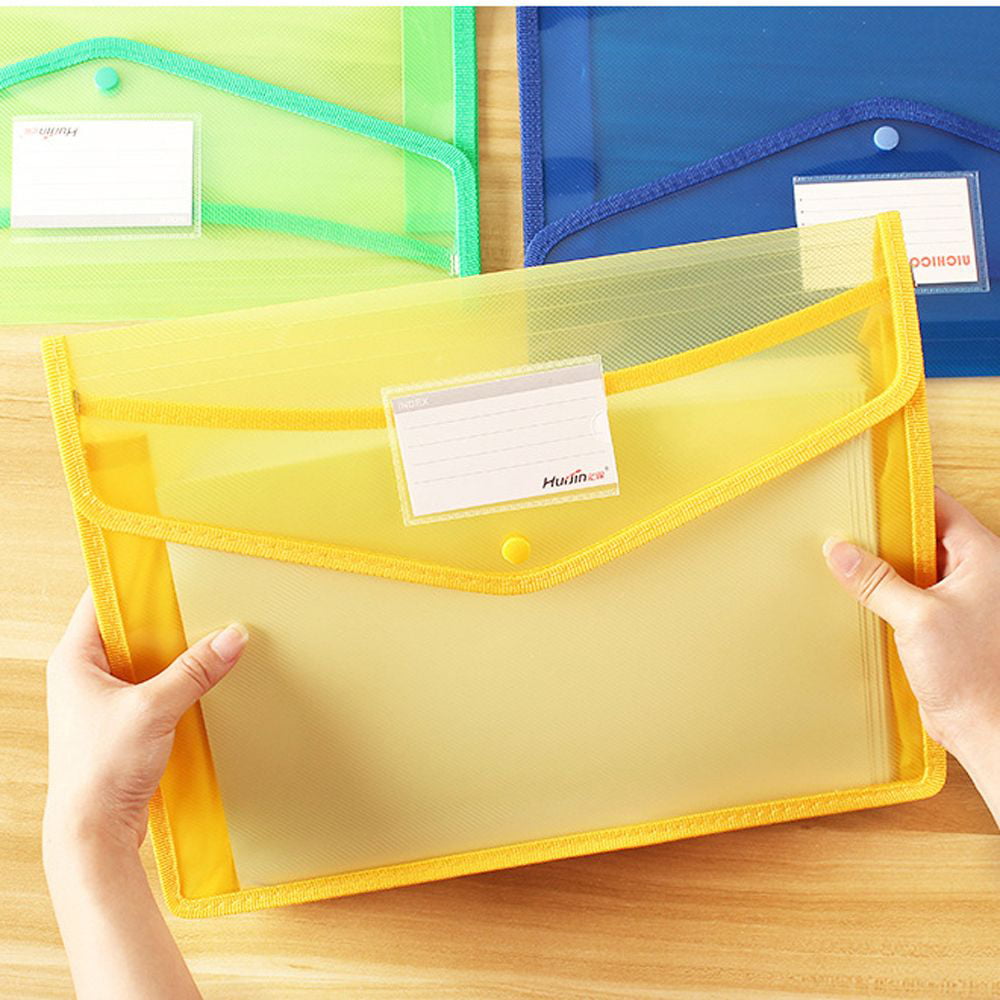  11PC Document Bag Button File Organizer Plastic Clear Document  Test Paper Bag Transparent Folder Craft Table for Kids : Clothing, Shoes &  Jewelry