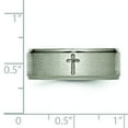 thumbnail image 5 of Titanium Cross 8mm Brushed Mens Ring Band Size 10, 5 of 8