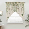 thumbnail image 2 of Swag Valance Curtains for Windows, Watercolor Floral Light Filtering Kitchen Curtains, Spring Flowers Birds Plants Country Beige Window Treatment Valances for Living Room, 28x36 - 2 PCS, 2 of 9