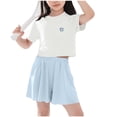thumbnail image 3 of Ultrave Girls Athletic Set, Short Sleeve Tee & Shorts Casual Outfit, Lightweight Activewear for Girls, Summer Sets for 5-15Y, 3 of 5