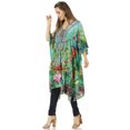thumbnail image 3 of Sakkas Zeni Women's Short sleeve V-neck Summer Floral Print Caftan Dress Cover-up - 439 - One Size, 3 of 5