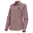 thumbnail image 2 of Women's Antigua Maroon Mississippi State Bulldogs Porter Woven Tri-Blend Long Sleeve Button-Up Shirt, 2 of 3