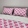 thumbnail image 2 of Pale Pink Comforter & Sham Bedding Set, Heart with Ombre Inspired Effect Cartoon Style Romance Love, 3 pcs Duvet Set Microfiber Filling Quilt, 5 Sizes, Magenta Pale Pink, by Ambesonne, 2 of 4