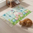 thumbnail image 5 of Area Rug with Tassels 2' x 3', Easter Egg Bunny Tail Butterfly Flower Kitchen Runner Rug for Hallway Bedroom Throw Rugs, Spring Green Leaf Soft Door Mat for Bathroom Entrance Living Room, 5 of 9