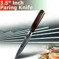 thumbnail image 3 of 3.5inch Stainless Steel Paring Knife for Kitchen Japanese Knife with Sheath High Carbon Steel Peering Knife Wooden Handle, 3 of 7