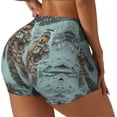 thumbnail image 3 of Athletic Shorts for Women, Astronauts On Lunar Mission Seam Womens Shorts High Waisted Sport Running Workout Gym, 3 of 8