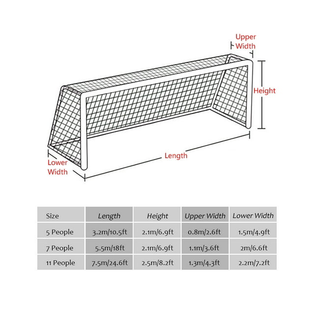 LAFGUR Soccer Goal Net Football Replacement Net Standard Size 10 x 7ft / 18 x 7ft / 24 x 8ft for Feild,Football Net