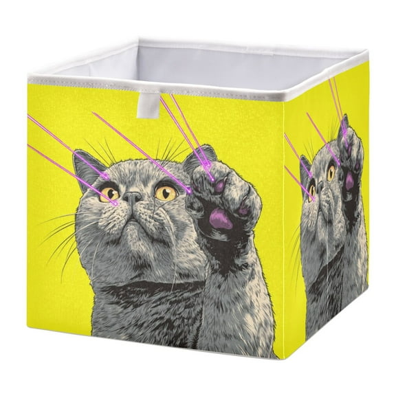 Fabric Open Basket Bins Foldable Storage Basket 2 Sizes Available Purple Lasers