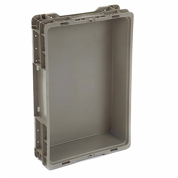 Global Stackable Solid Straight Wall Container, 24"Lx15"Wx5"H, Gray