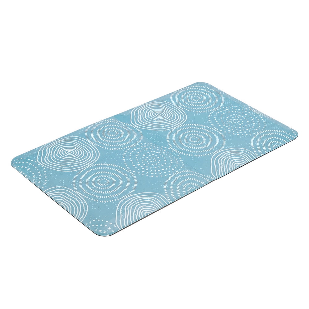 Private Jungle 20 "x 39" x 1.9cm Kitchen Mat Rectangular, Fold in Half, Striped, Cyan