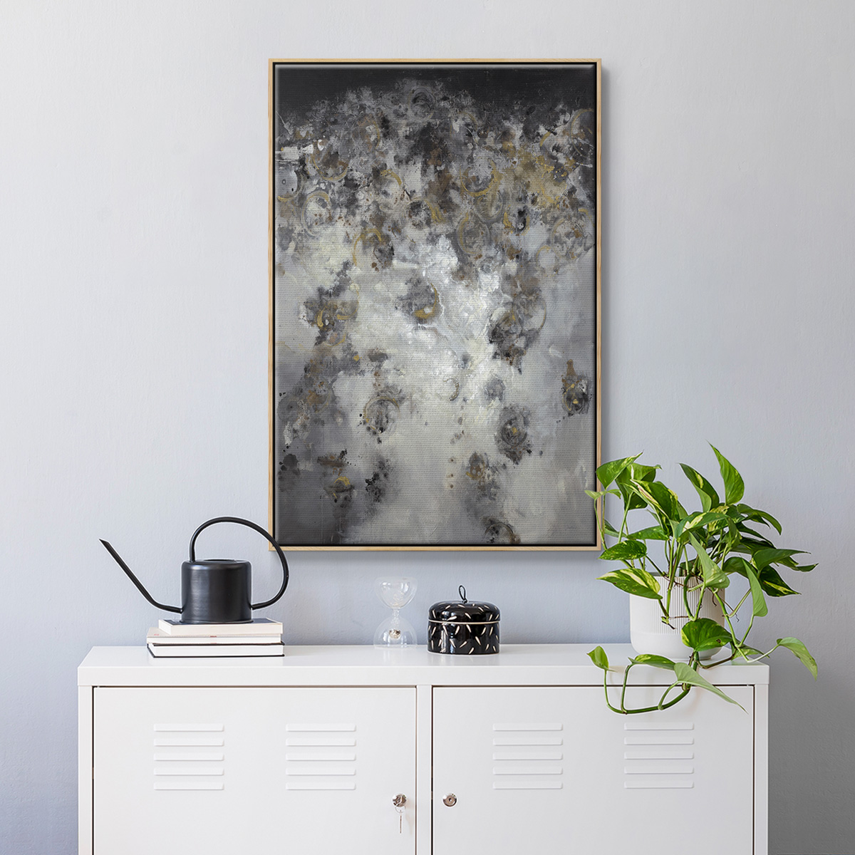 Meteor Showers Framed Premium Gallery Wrapped Canvas - Ready to Hang