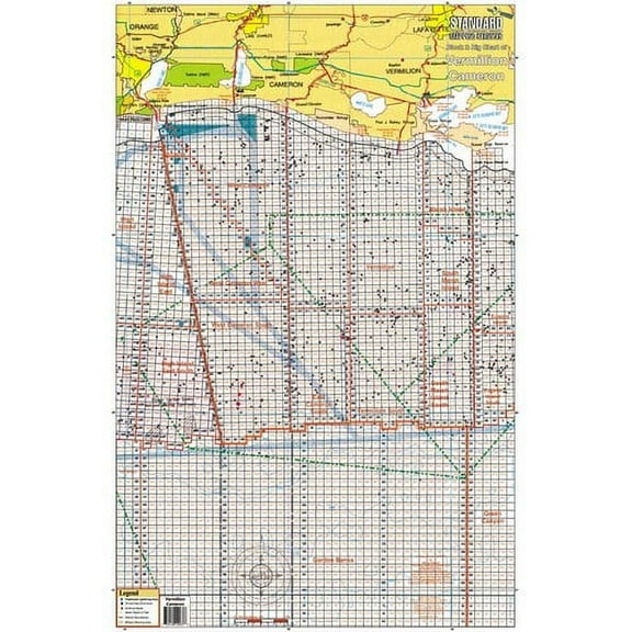 Standard Map SM037 Standard Laminated Map, Vermillion To Cameron Rig