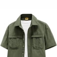 thumbnail image 4 of Kalauyu Men's Button Down Shirts Short Sleeve Cotton Shirts with Double Chest Pocket Lightweight Casual Outdoor Work Solid Color Cargo Tops, 4 of 5