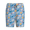 thumbnail image 4 of Naloa Cute Chickens and Flowers Men's Short Pajama Pants, Lounge Comfort Shorts with Elasticized Waistband and Side Pockets - Large, 4 of 9