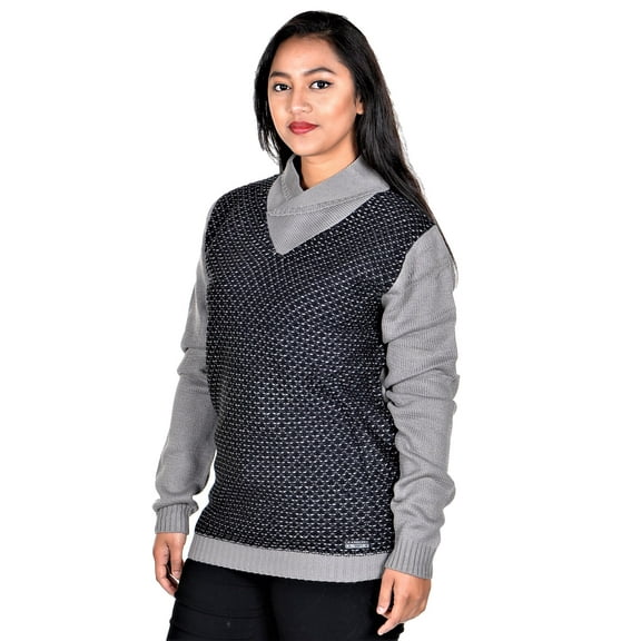 RWB Womens Long Sleeve Shawl Collar Sweater Pullover Gary Medium