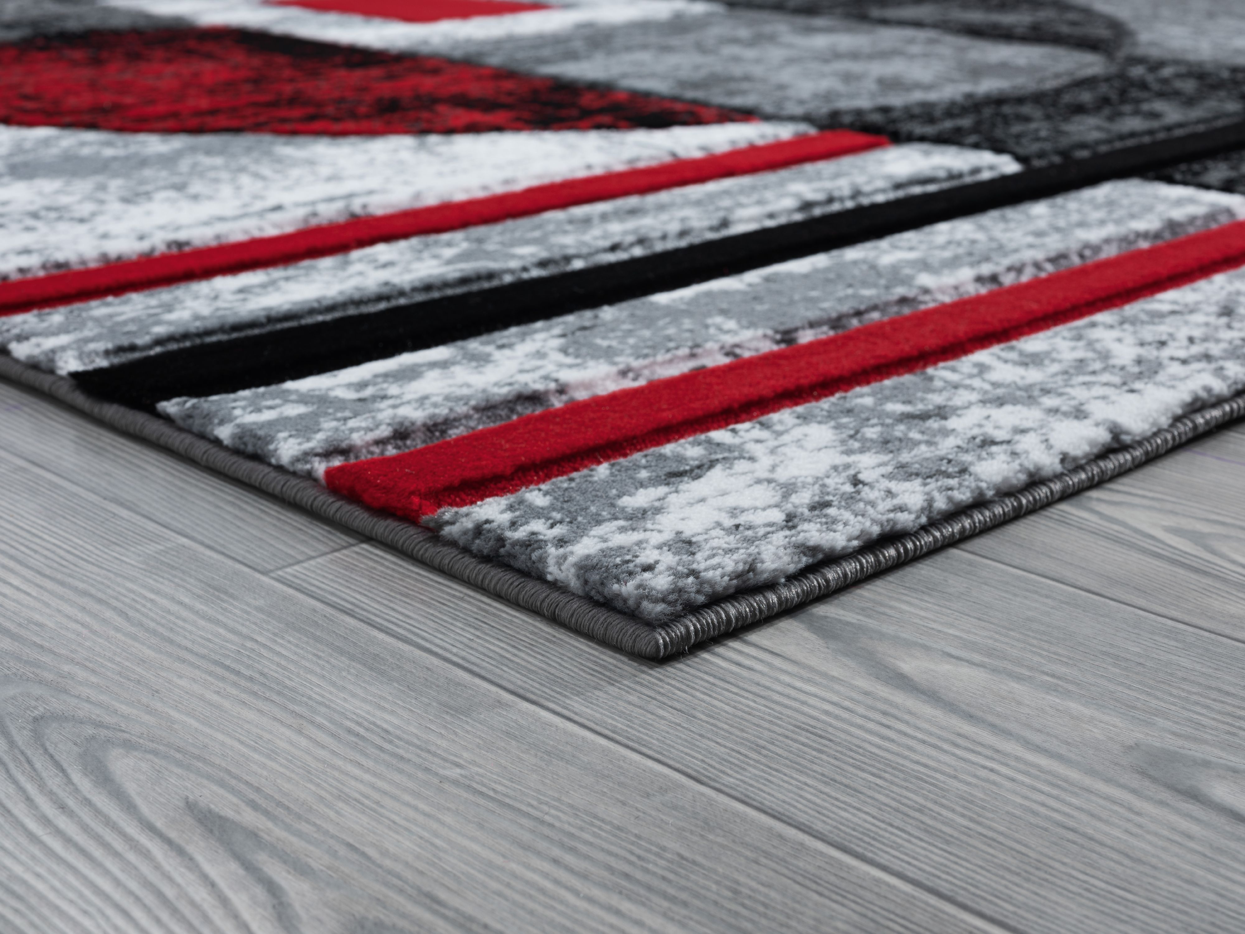 United Weavers Drachma Attica Modern Abstract Accent Rug, Red, 1'10" x 2'8"
