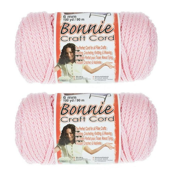 2 Pack Bonnie Macrame Cord - 6mm - 100 yd Lengths - Various Colors
