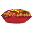 thumbnail image 2 of Stylo Culture Indian Yoga Pillows For Sitting On Floor Traditional Sujani Embroidered Pouf Cover Colorful Small 18 x 18 Decorative Round Decor Seating Tuffet Pouf Cover Footstool Cotton Floral 1 Pc, 2 of 4