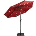 thumbnail image 1 of Costway 9ft Market Patio Umbrella w/Solar Lights & 40 LBS Steel Umbrella Stand, 1 of 8