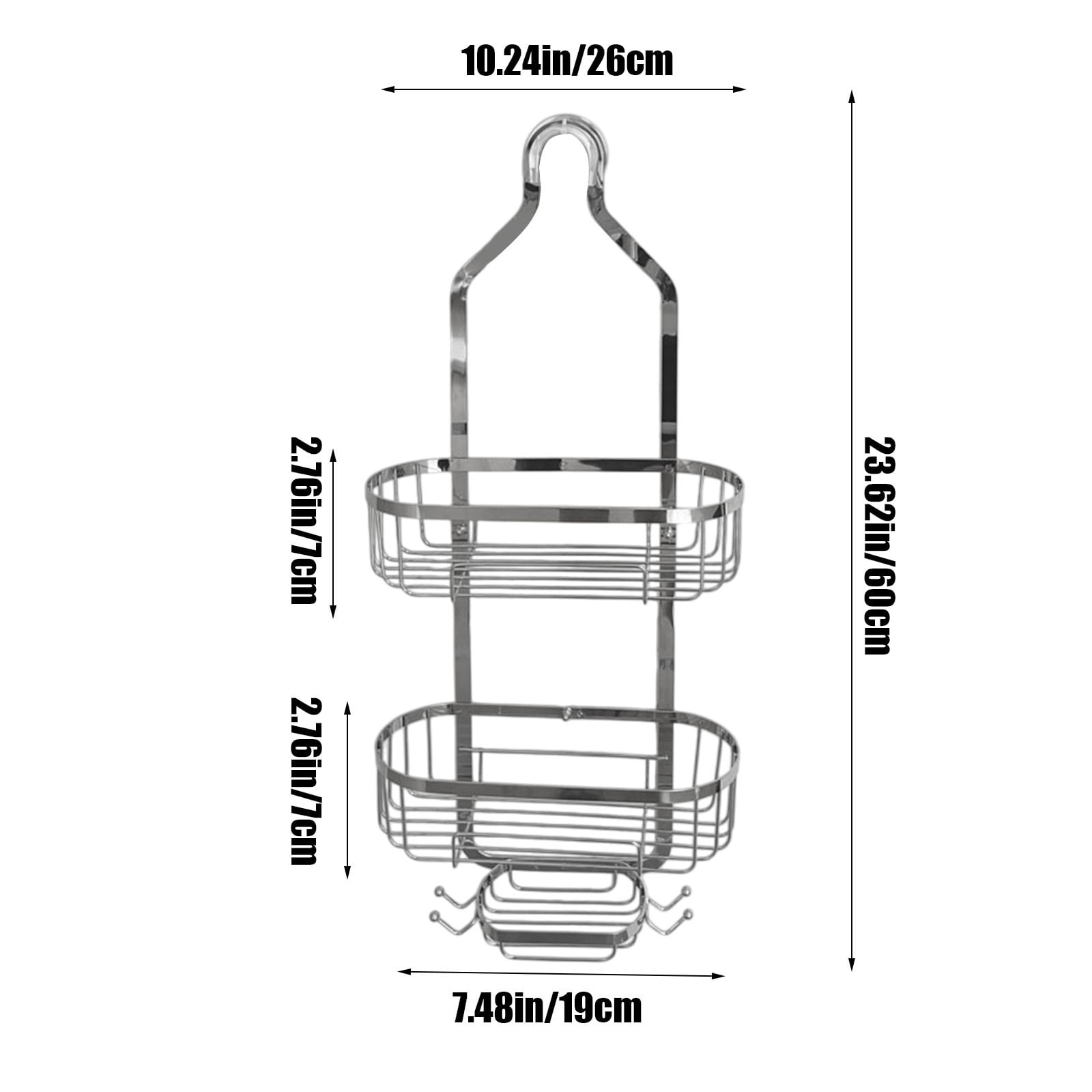 ZZkhGO Shower Caddy Hanging Rack 3 Tier, Over Shower Head Organizer with Soap Dish, Bathroom Shelf for Shampoo Towels