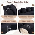 thumbnail image 4 of Aukfa 130" Oversized Modular Sectional Sofa Boneless Sofa with Chiase, 5 Pillows, Chenille, Black, 4 of 9
