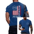 thumbnail image 3 of 250 Years of America T-Shirt for Men&nbsp;Crewneck Short Sleeve Patriotic Flag Graphic Independence Day Casual 2026 Blue 3XL, 3 of 5