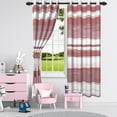 thumbnail image 2 of Nanqianyi Room Darkening Stripe Curtains for Bedroom, Window Thermal Insulated Grommet Drapes for Living Room, Dusty Bean Paste, 2 Panels, 42" x 84", 2 of 8