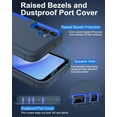 thumbnail image 4 of for Samsung Galaxy A15-5G Phone Case, and Screen Protector, Dust-Proof Port Cover, Full Body Non-Slip Rubber Covered, Wear-Resistant & Drop-Proof, Support Magnetic Car Mount, Blue/Navy, 4 of 16