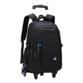 thumbnail image 4 of Bunblic Rolling Backpack Trolley Suitcase Portable Multifunctional Removable Trolley Computer Bag Wheeled Laptop Backpack for Camping Blue 6 Wheels, 4 of 8