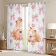 thumbnail image 2 of Homewish Dreamy Animal Fox Curtains Pack of 2 (42x84 Each) for Kids, Kawaii Bowknot Flower Curtains Blackout, Cartoon Stars Print Bedroom Curtains, Curtains and Drapes Bedroom Decor, 2 of 6
