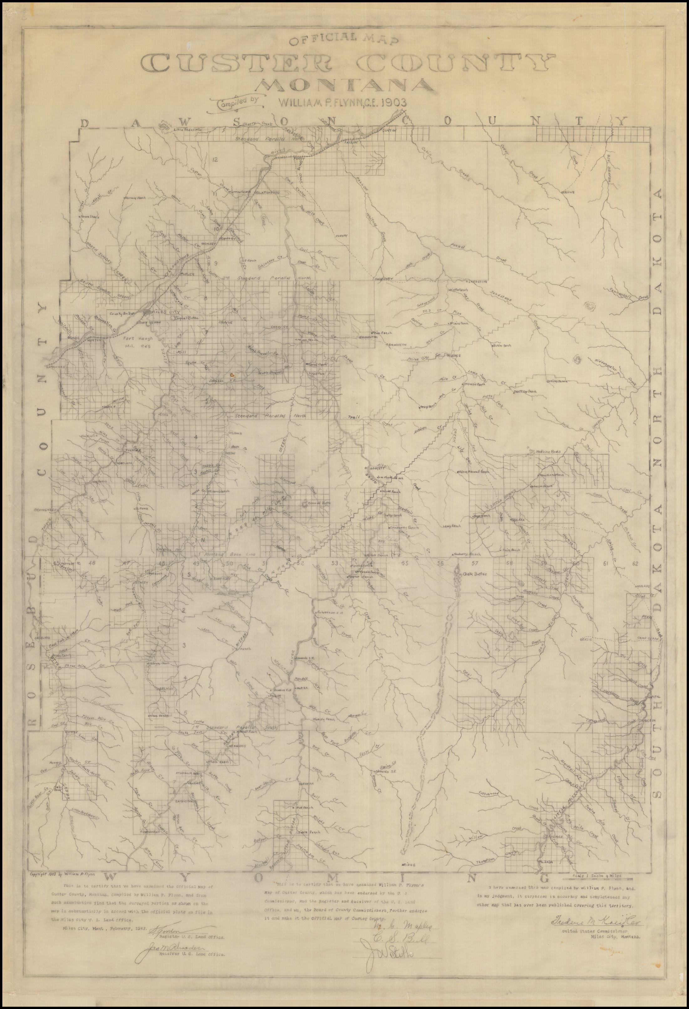 Official Map Custer County Montana Compiled by William P. Flynn, C.E