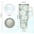 thumbnail image 2 of 40 oz Tumbler With handle and straw, daisy Stainless Steel Cup Extra Large Vacuum Double Wall Insulated Tumblers Travel Mug,Hot and cold beverages Car Cup, 2 of 6