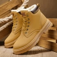 thumbnail image 6 of Men's Heavy-Duty Short Snow Boots with Traction Tread - PU/Fabric Upper & PVC Sole, Winter-Ready Booties for Ice, Snow, Mud - Lace-Up Round Toe Casual Boots - Cushioning, Durable Outdoor Footwear, 6 of 9