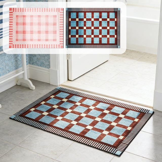 Fufafayo 2Pcs Bathroom Rug Bath Mat, Vintage Style Soft Cozy Thick Bath Rugs, Absorbent Non-Slip Floor Mat For Bathtub Shower And Under Sink, Retro Bathroom Decor